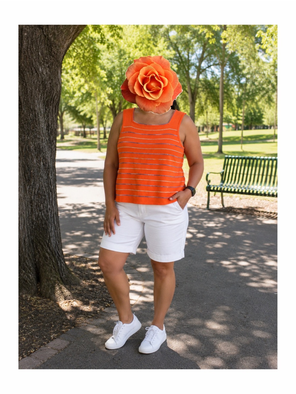 Joseph Orange Striped Tank Top